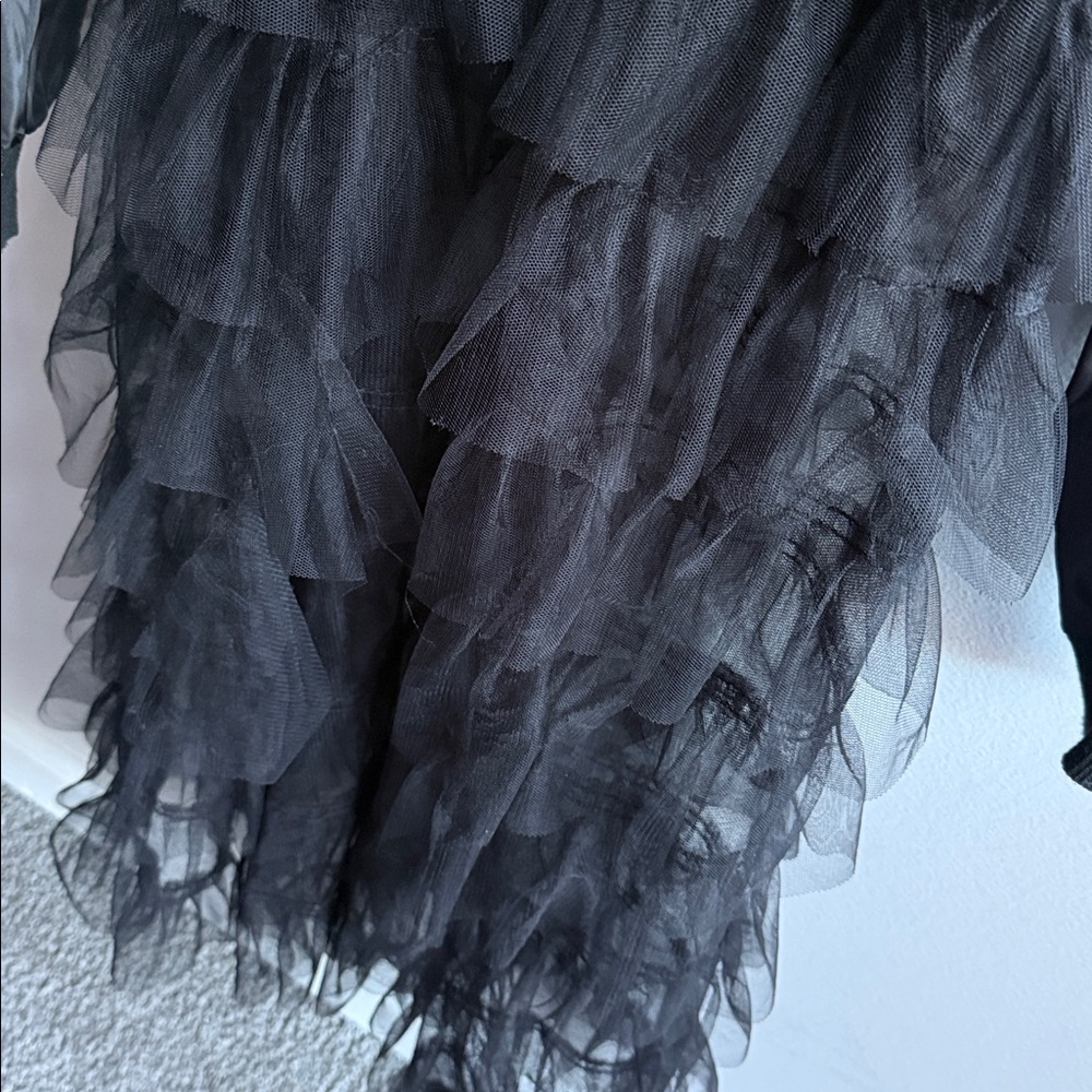 Black Bomber Jacket with Tulle Skirt - Picture 4 of 8